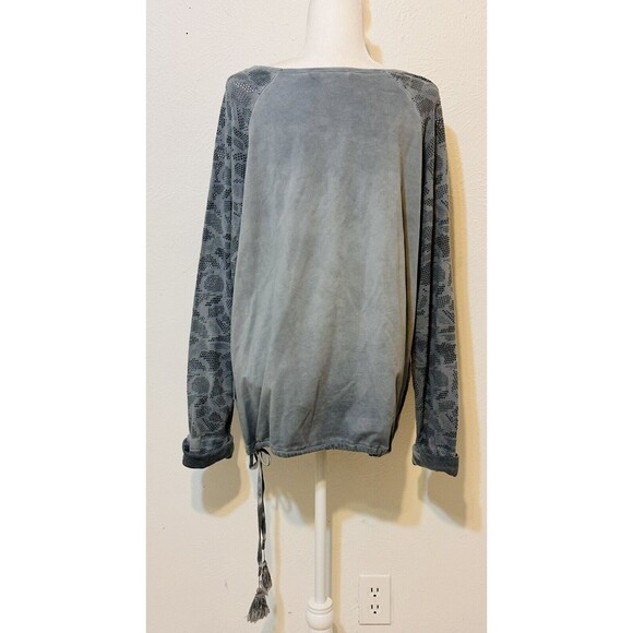 Soft Surroundings Women Size M Blue Mist Eyelet Tasseled Tunic Top Boho - Picture 7 of 12